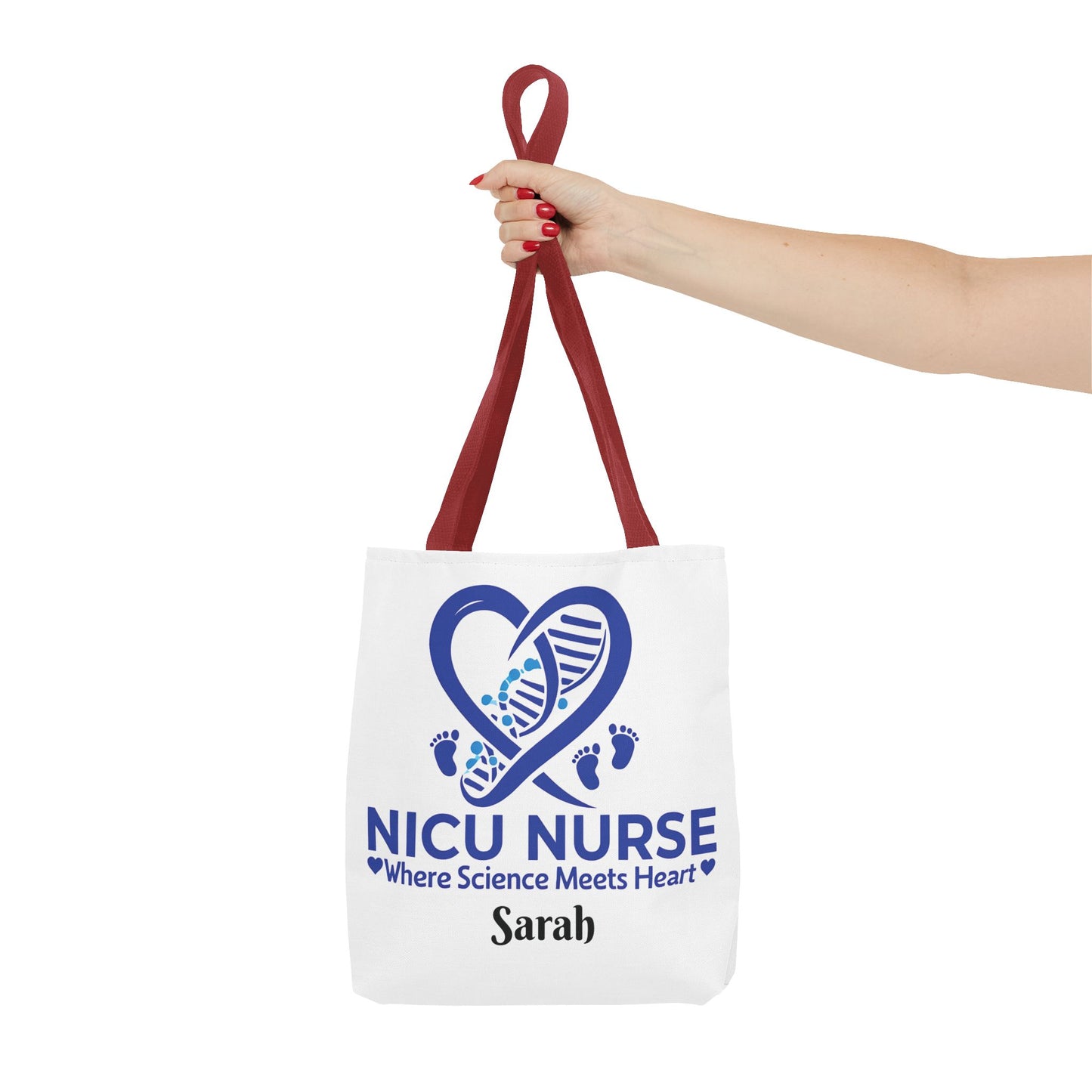 NICU Nurse Tote Bag, Science Meets Heart Bag, Gift for Nurses, Healthcare Tote, Personalized Nurse Gift