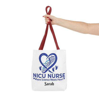 NICU Nurse Tote Bag, Science Meets Heart Bag, Gift for Nurses, Healthcare Tote, Personalized Nurse Gift