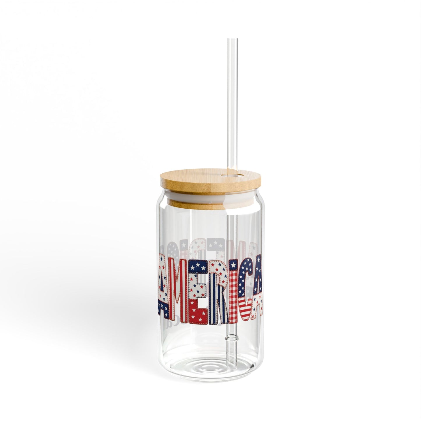 American Flag Lettering Sipper Glass | 16oz