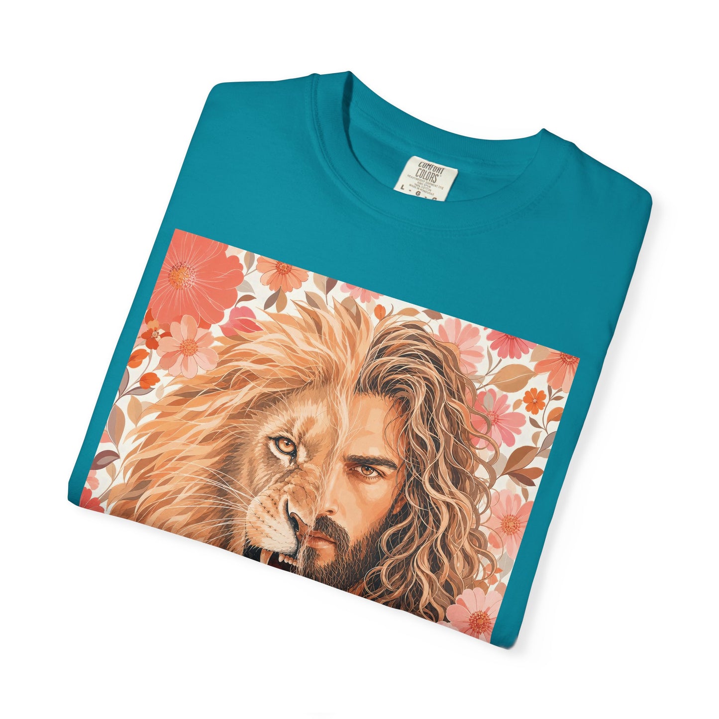 Jesus Lion of Judah split face portrait T-Shirt | Inspirational faith tee