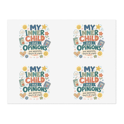 "My Inner Child Has Opinions" Capybara Sticker Sheet – Emotional Support Cute Animal Stickers