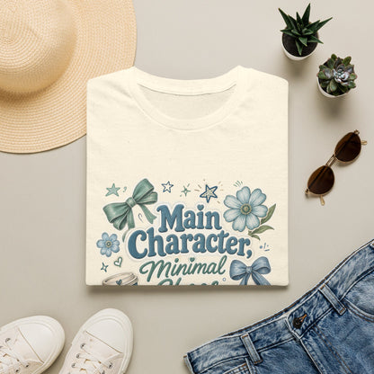Main Character Minimal Chaos T-Shirt | Floral Bows Stars Design