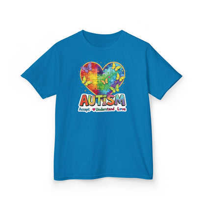 Autism Puzzle Heart Kids Tee | Accept Understand Love