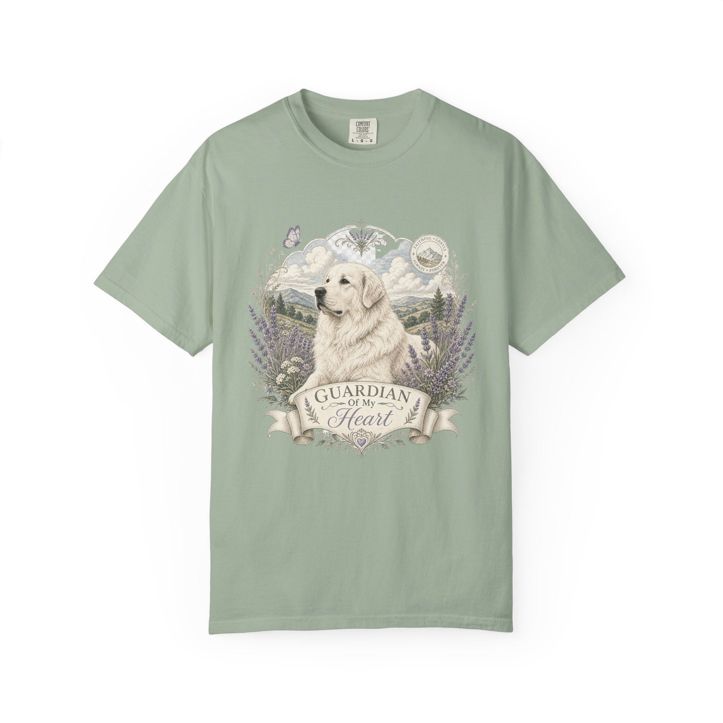 Great Pyrenees Guardian of My Heart T-Shirt | Mountain Dog Illustration