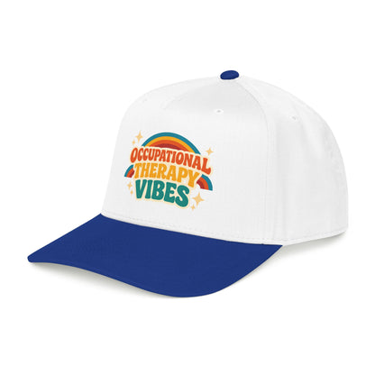 Occupational Therapy Vibes Cap | Retro Rainbow Mid Profile Baseball Cap