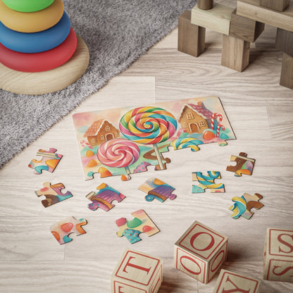 Whimsical Candyland Kids' Puzzle, Sweet Treats Puzzle, Educational Toy, Gifts for Children, Family Activity, Holiday Fun