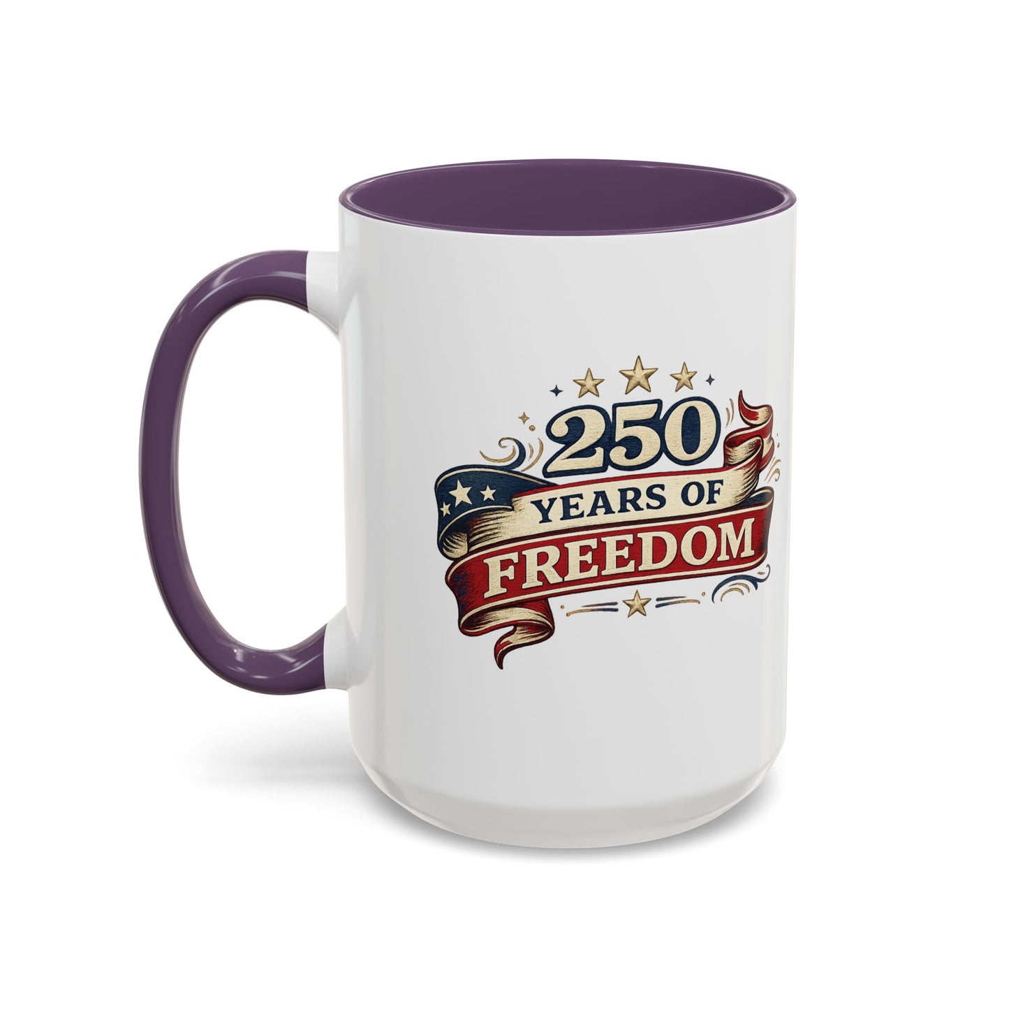250 Years of Freedom Coffee Mug | Personalized Name - America 250th Anniversary, Semiquincentennial, Patriotic Gift, Heritage Celebration