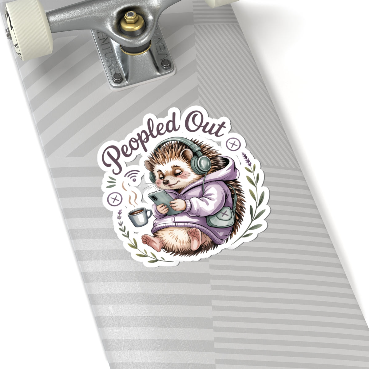 Peopled Out Hedgehog Sticker | Kiss-Cut Sticker, Cute Lazy Animal