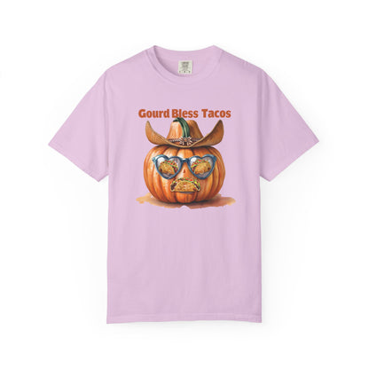 Funny Halloween T-Shirt, Gourd Bless Tacos Tee, Unisex Graphic Tee, Taco Lover Shirt, Fall Festival Apparel, Cute Pumpkin Shirt