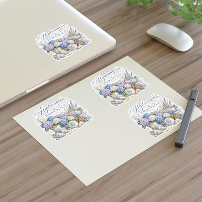 Hydrangeas Happy Place Sticker Sheet | Floral Hydrangea Decorative Stickers