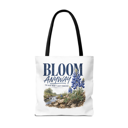 Bloom Anyway Tote Bag | Bluebonnet Wildflower Inspirational Design