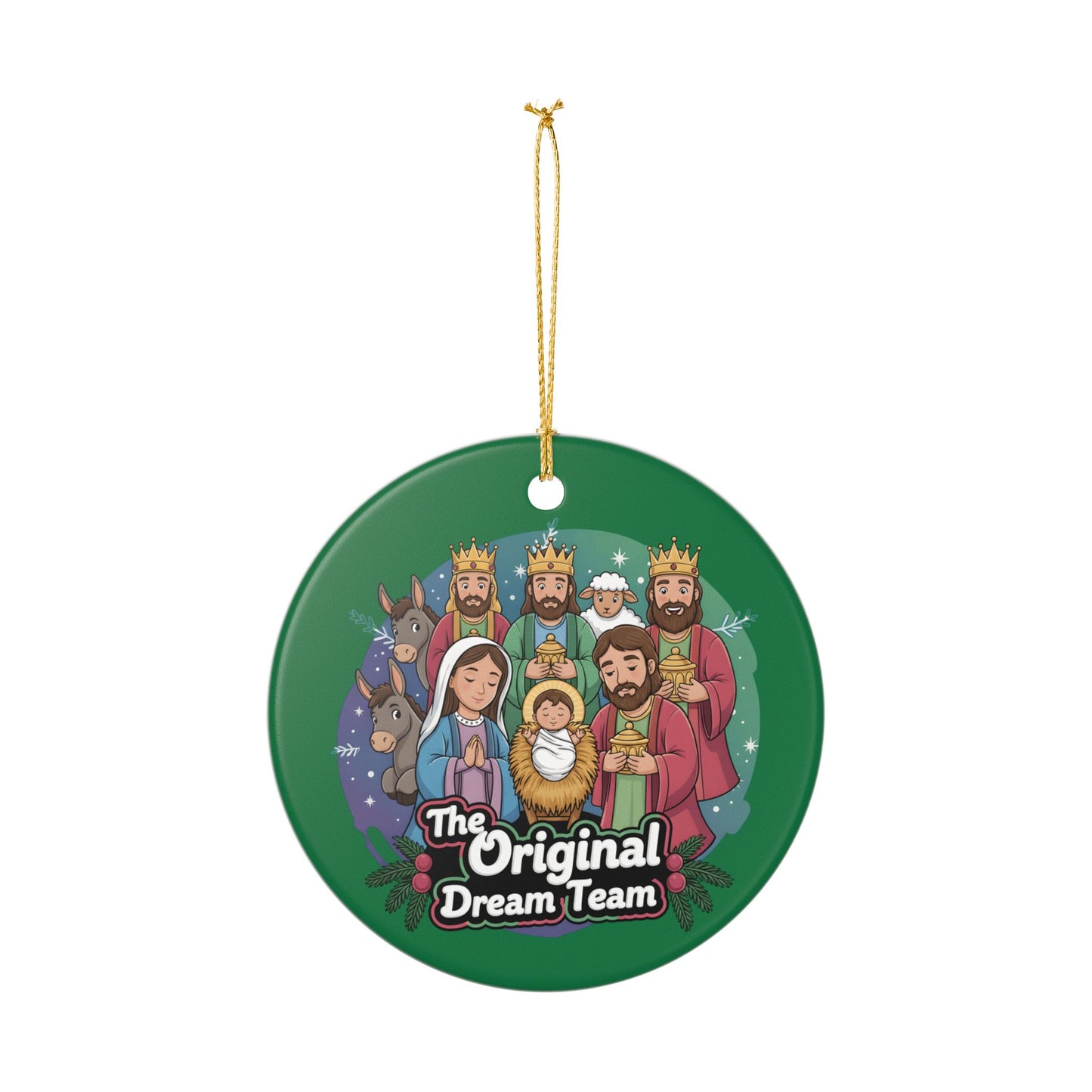 The Original Dream Team Nativity Ornament | Ceramic Christmas Ornament