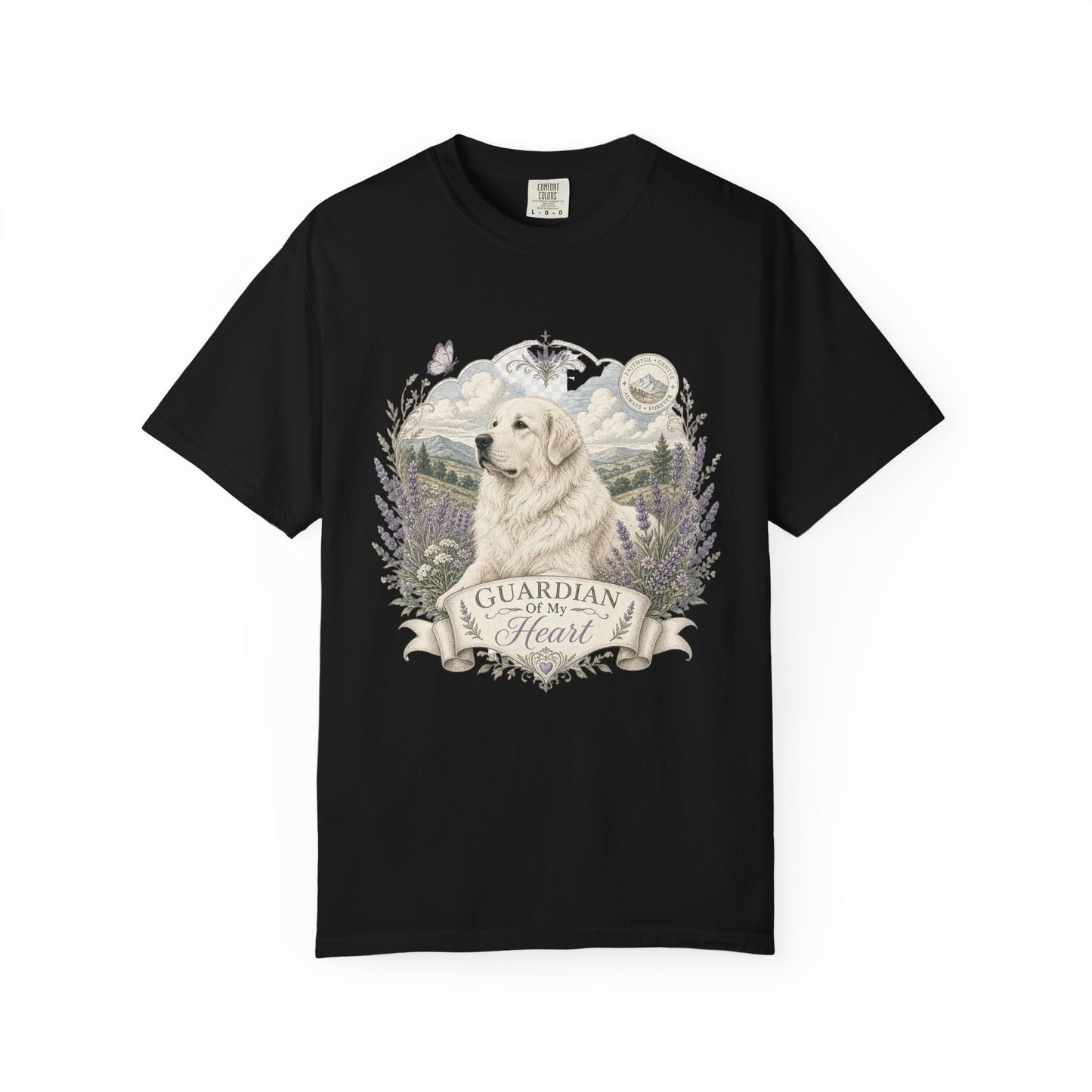 Great Pyrenees Guardian of My Heart T-Shirt | Mountain Dog Illustration