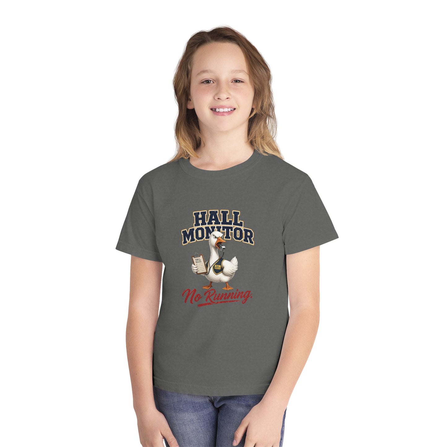 Hall Monitor Goose No Running Tee | Kids school safety shirt