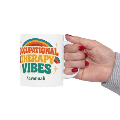 Occupational Therapy Vibes Retro Personalized Mug