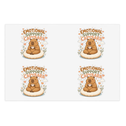 Emotional Support Capybara Sticker Sheet | 4 Cute Capybara Stickers