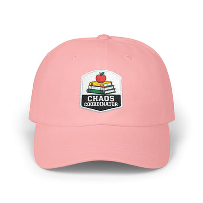 Chaos Coordinator Teacher Dad Cap | Embroidered Books & Apple School Hat