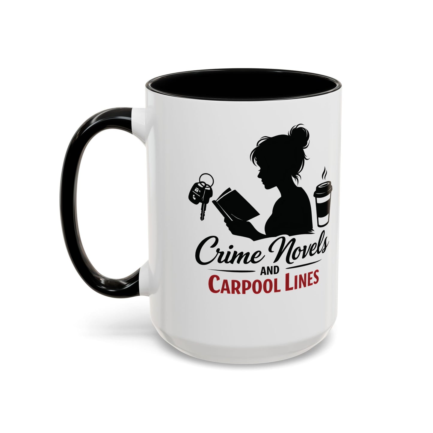 Crime Novels and Carpool Lines Mug | Accent Coffee Mug