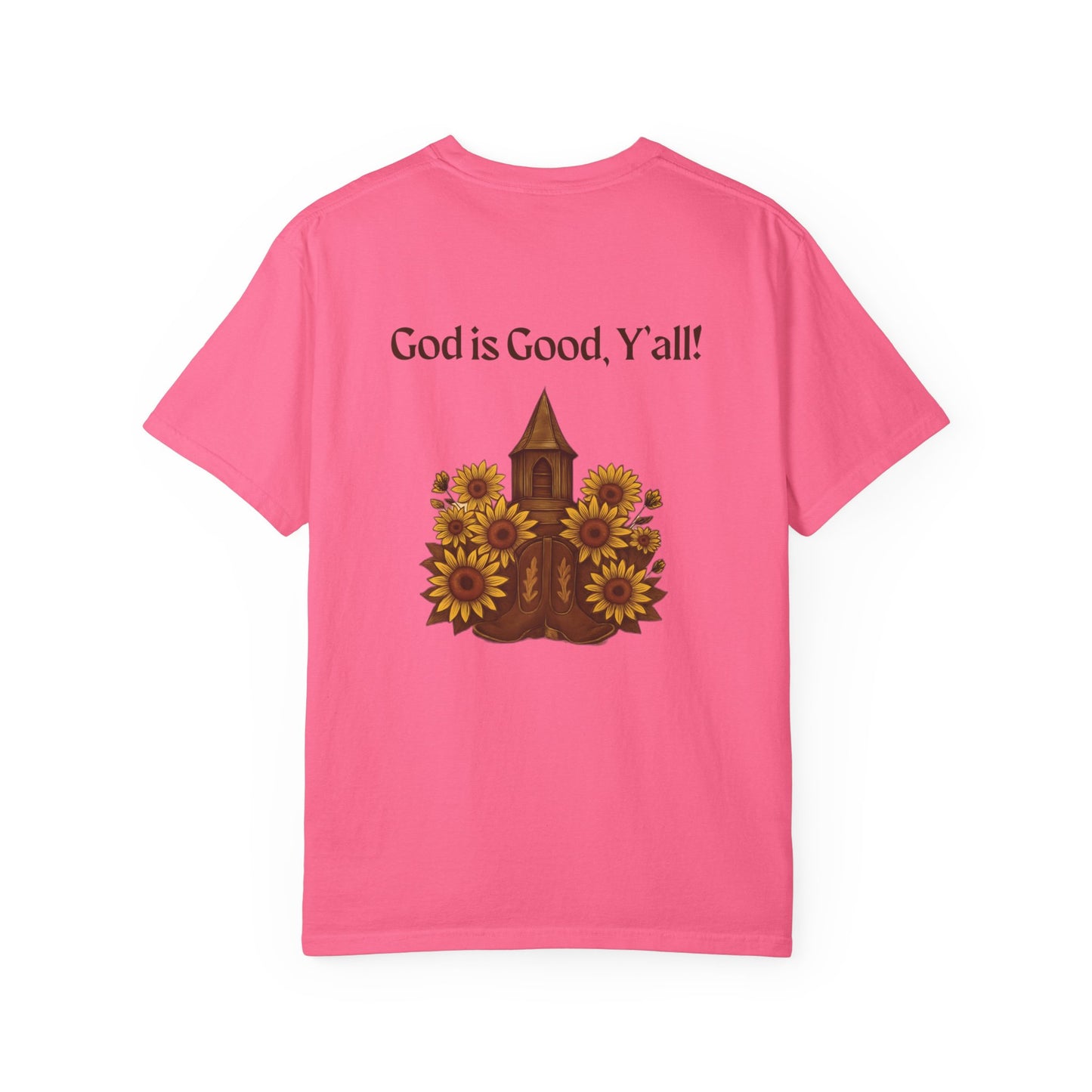 Unisex Sunflower Tee - Inspirational T-Shirt, God is Good Y'all, Casual Wear, Gift for Gardeners, Faith-Based Apparel
