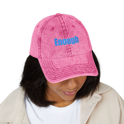 Embroidered "Enough" Cap, Vintage, Motivational, Unisex Hat, Baseball Cap, Gift for Him/Her