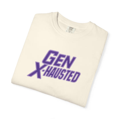 Gen X-Hausted Unisex T-shirt, Forgot Again Found Out Funny Tee, Gen X Humor Gift, Retro 80s 90s Shirt, Vintage Style Clothing