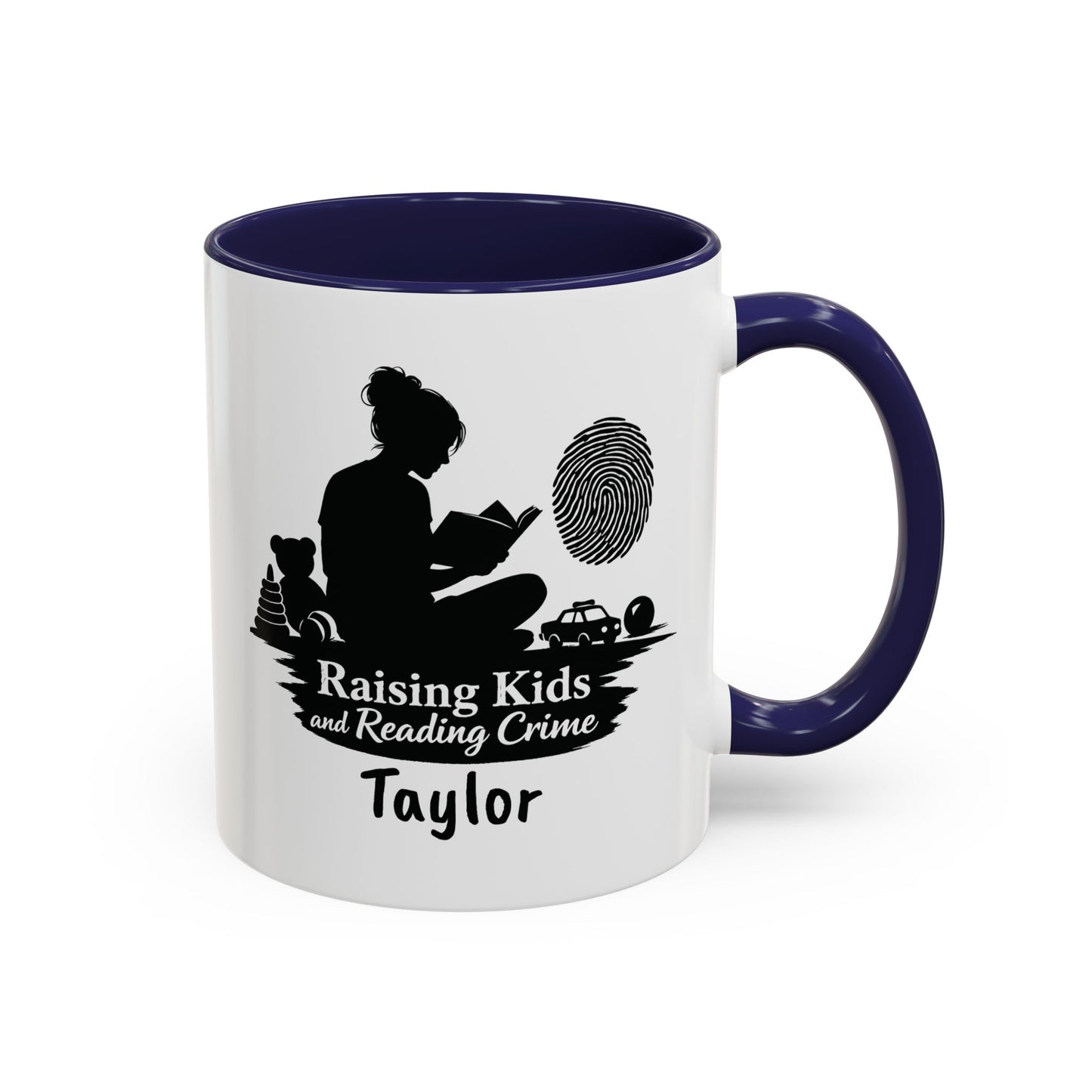Raising Kids and Reading Crime Mug | Accent Coffee Mug