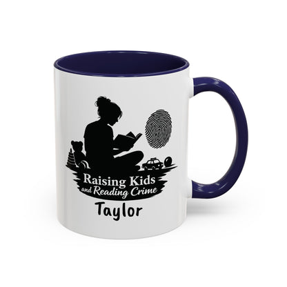 Raising Kids and Reading Crime Mug | Accent Coffee Mug
