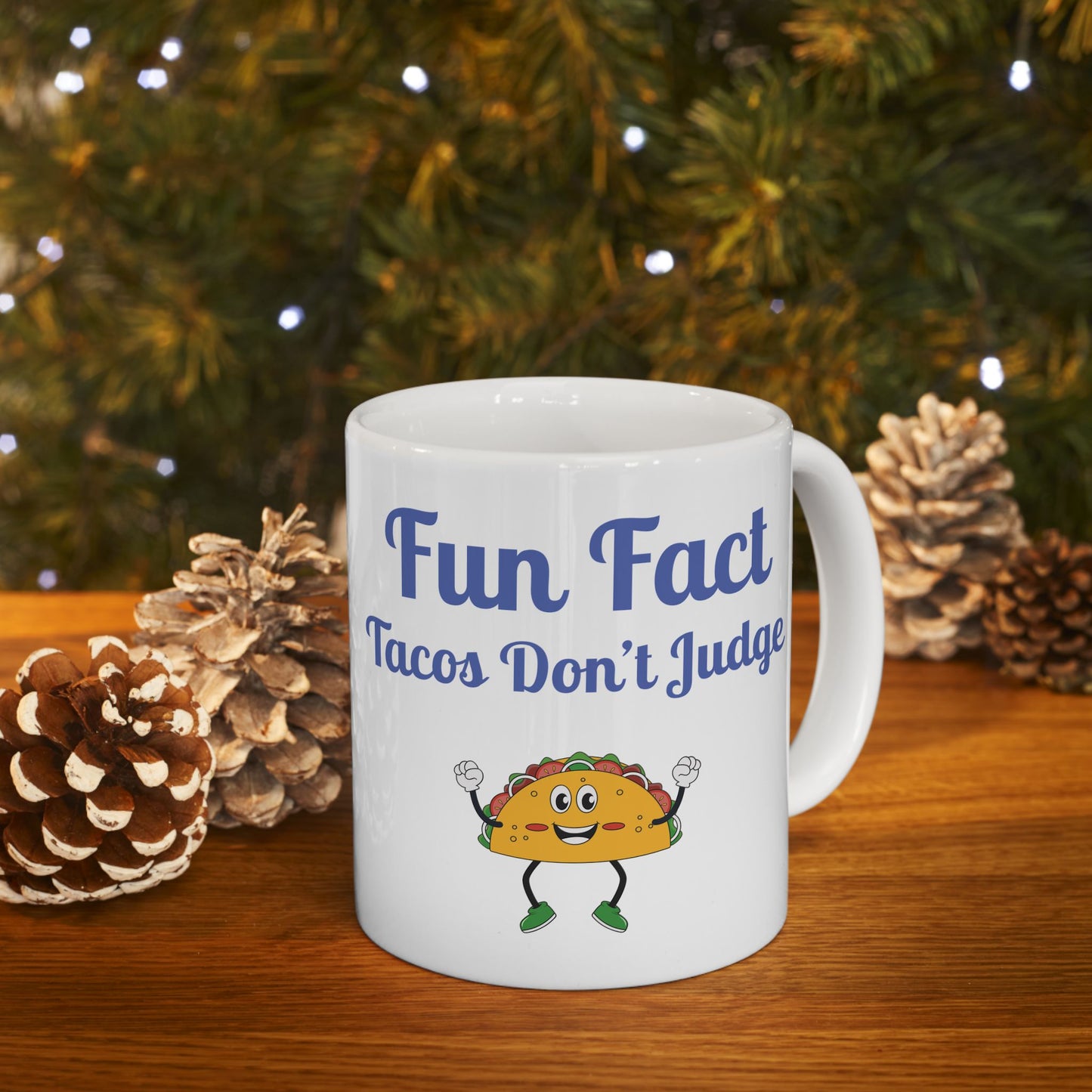 Fun Taco Fact Ceramic Mug - Perfect Gift for Taco Lovers, Foodie Gifts, Kitchen Decor, Quirky Coffee Cup, Humorous Kitchenware