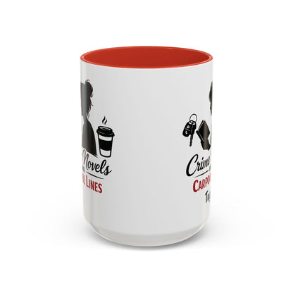 Crime Novels and Carpool Lines Mug | Accent Coffee Mug