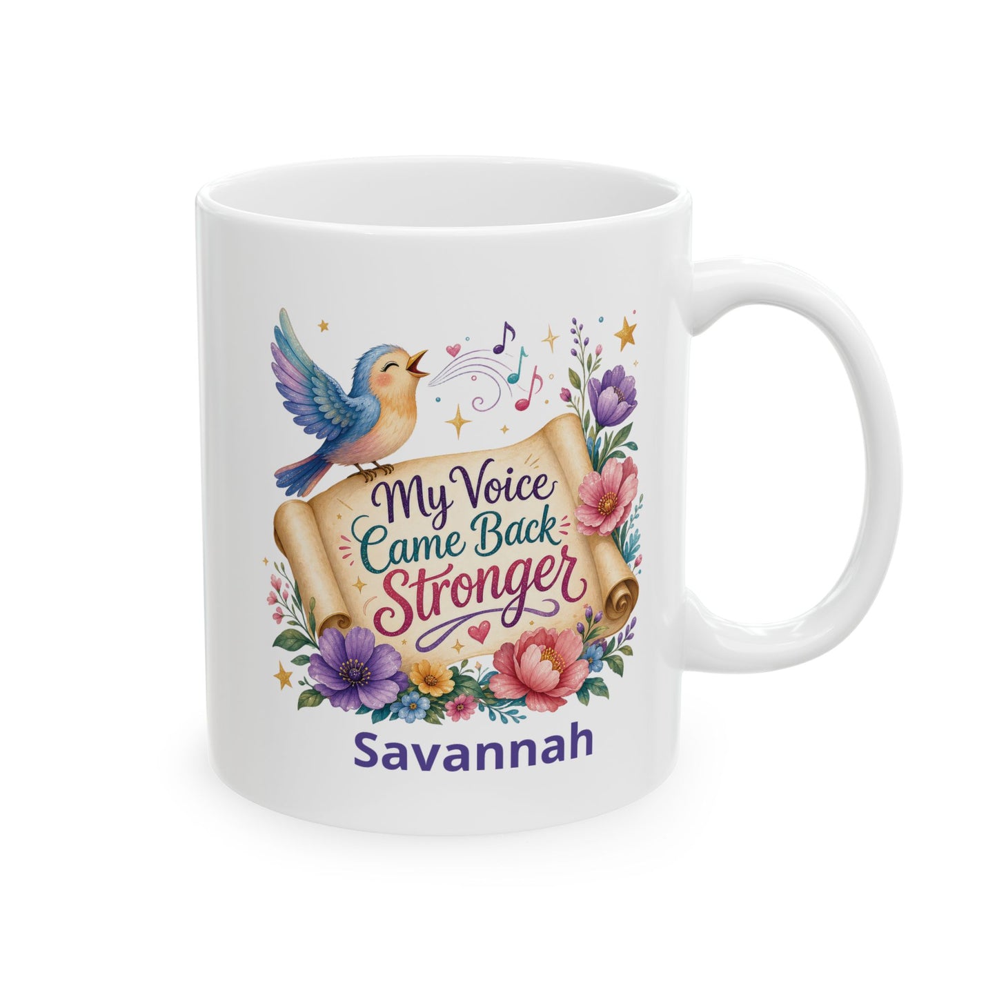 My Voice Came Back Stronger Ceramic Mug | Survivor Quote, Recovery