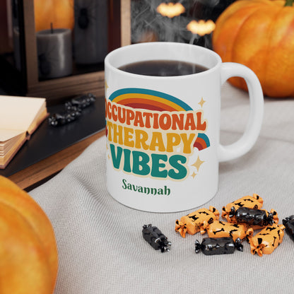 Occupational Therapy Vibes Retro Personalized Mug