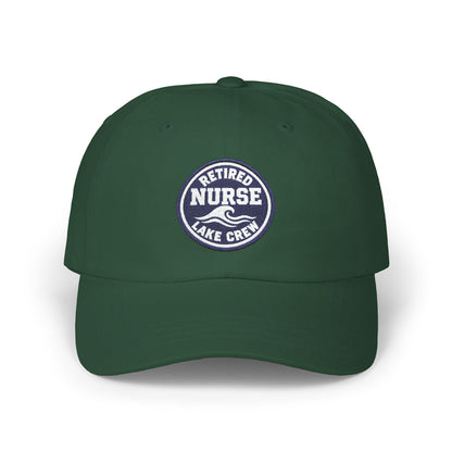 Retired Nurse Lake Crew Dad Cap | Embroidered Patch Adjustable Hat