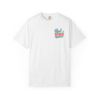 Reel Women Weekend T-shirt | Fishing Hook Typography Tee
