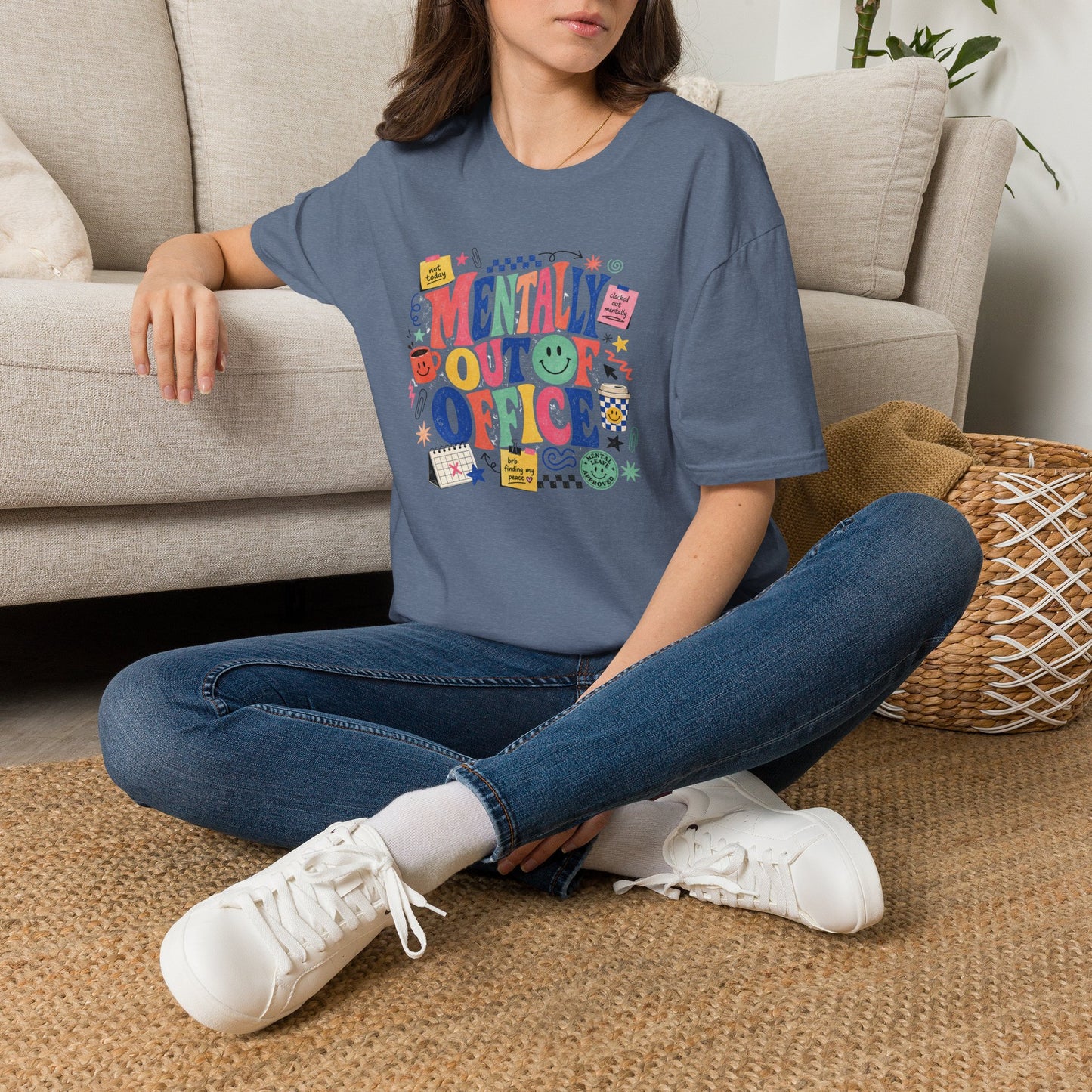 Mentally Out Of Office T-Shirt | Colorful Retro Graphic