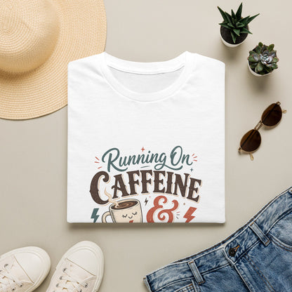 Running On Caffeine & Avoidance T-Shirt | Funny Coffee Quote Tee