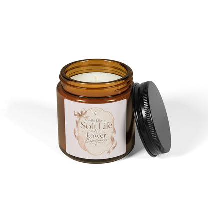 Soft Life Scented Candle amber jar | soy candle