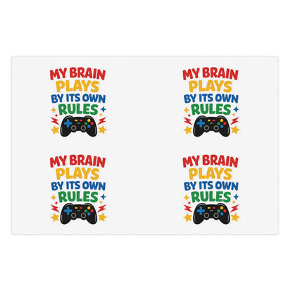 My Brain Plays By Its Own Rules Sticker Sheet | Autism Awareness Stickers