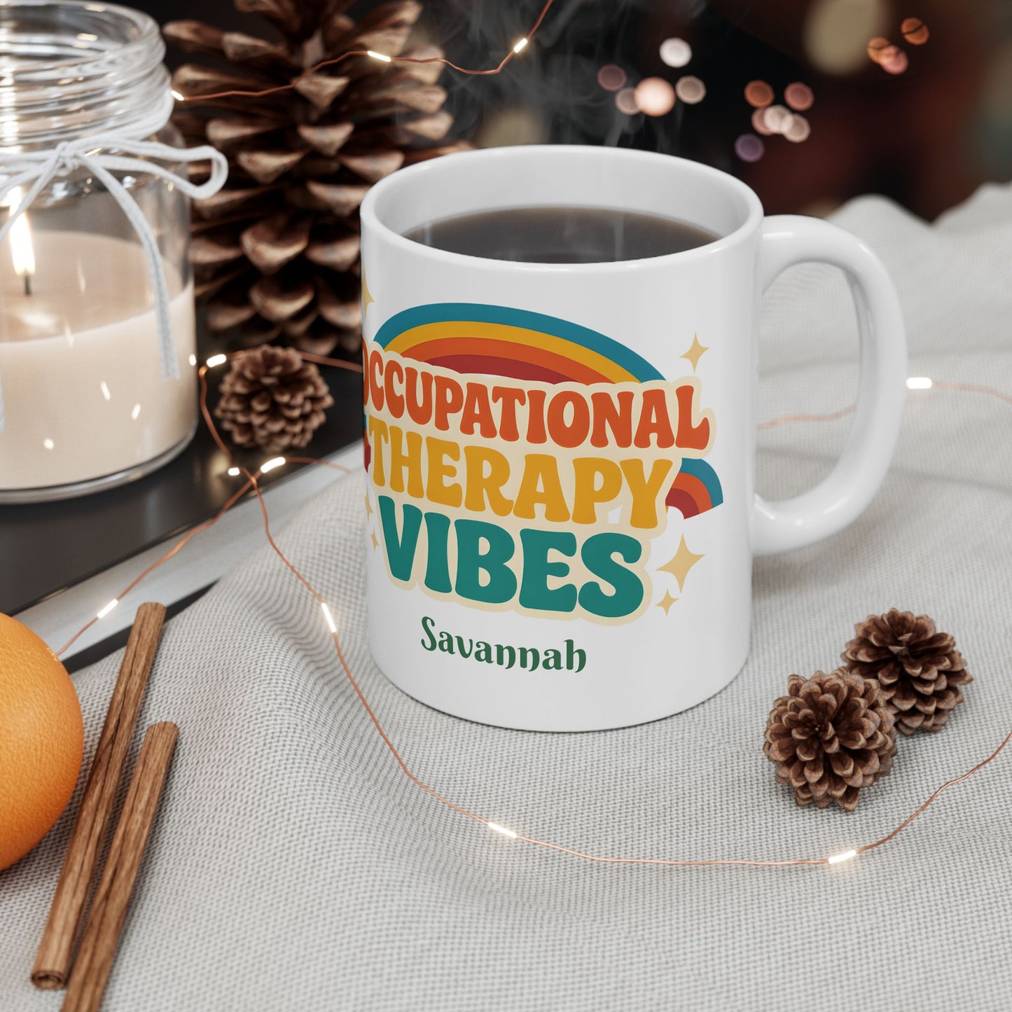 Occupational Therapy Vibes Retro Personalized Mug