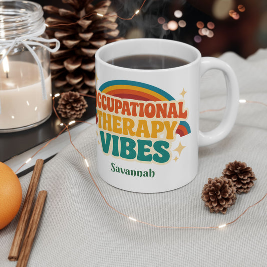 Occupational Therapy Vibes Retro Personalized Mug