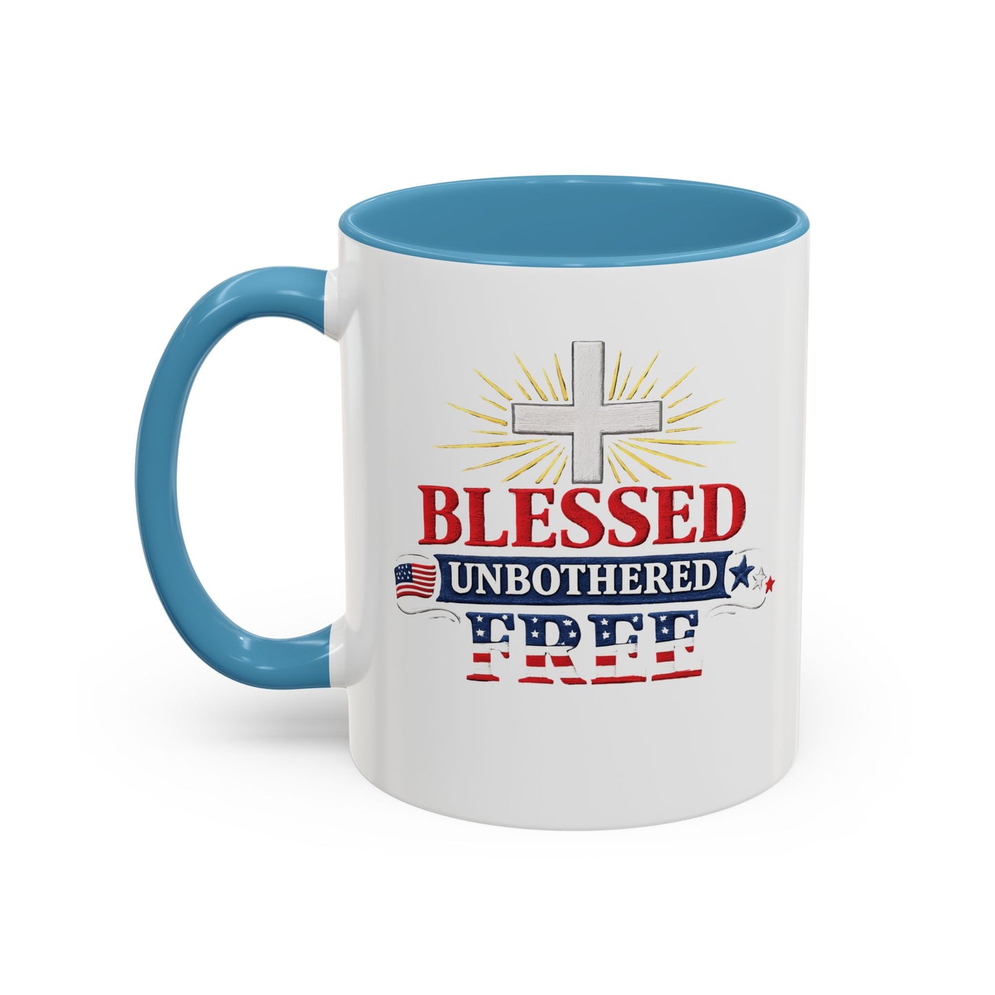 Blessed Unbothered Free, Coffee Mug | Accent Coffee Mug