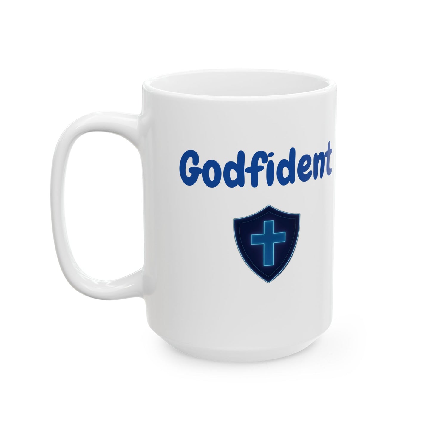Godfident Christian Faith Ceramic Mug, Inspirational Coffee Cup for Believers, Religious Gift, Pastor, Church Kitchen Decor, Tea Mug