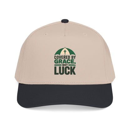 Covered by Grace Not Luck baseball cap | Christian faith hat