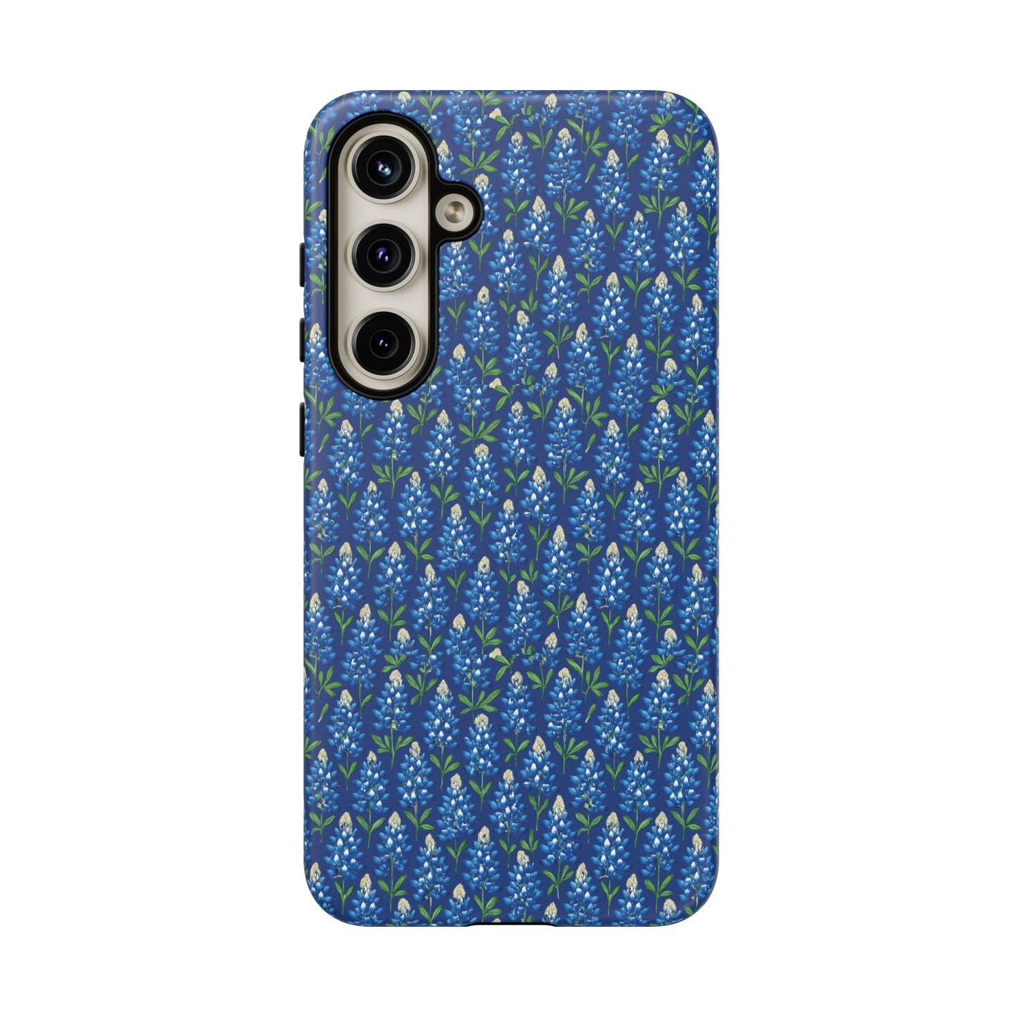 Phone Case, Texas Bluebonnet Tough Case, Navy Floral Phone Cover, Protective iPhone Case, Samsung Galaxy Case, Texas Wildflower Gift