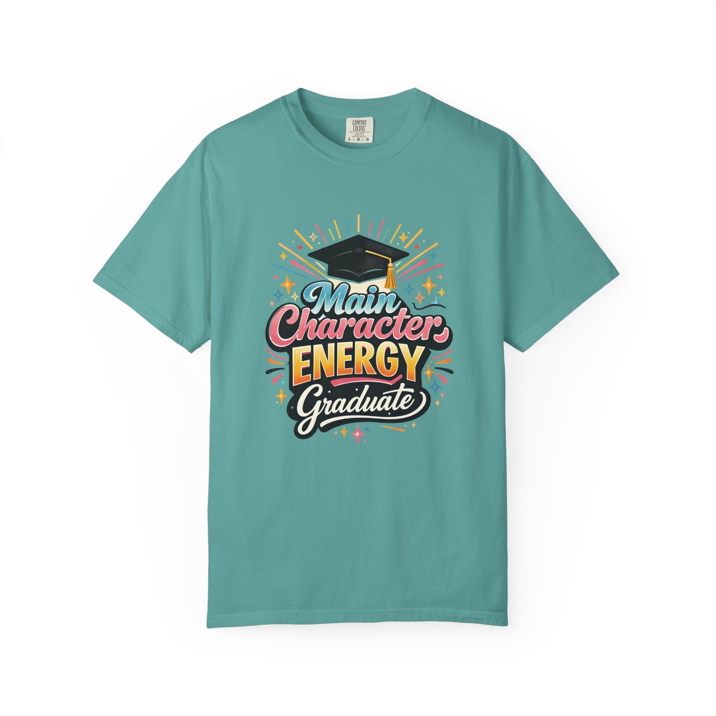 Main Character Energy Graduate T-Shirt | Graduation Cap Typography Tee