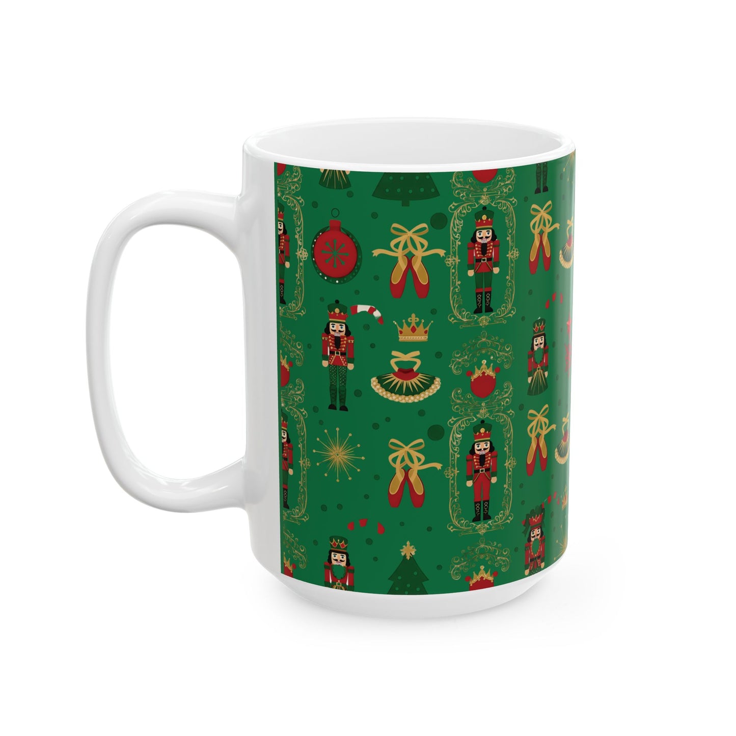 Nutcracker Pattern Mug | Christmas Ceramic Mug, 11oz or 15oz