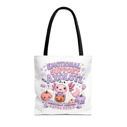 Emotional Support Axolotl Tote Bag | Cute Pastel Summerween Illustration