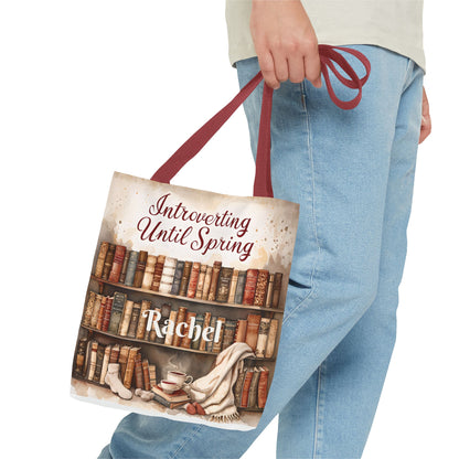 Personalized Introvert Tote Bag - Book Lover's Accessory, Everyday Use, Literary Gift, Spring Vibes, Book Club Essentials