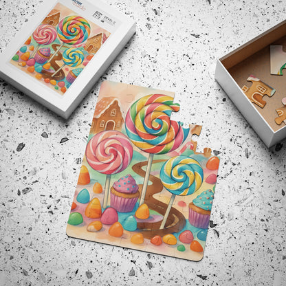 Whimsical Candyland Kids' Puzzle, Sweet Treats Puzzle, Educational Toy, Gifts for Children, Family Activity, Holiday Fun