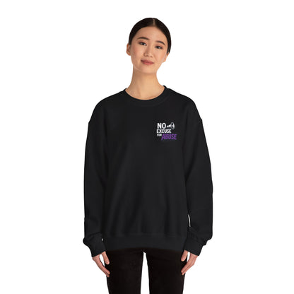 Awareness Sweatshirt - Unisex Heavy Blend™ Crewneck Sweatshirt, Domestic Violence Support Jumper, No Excuse For Abuse