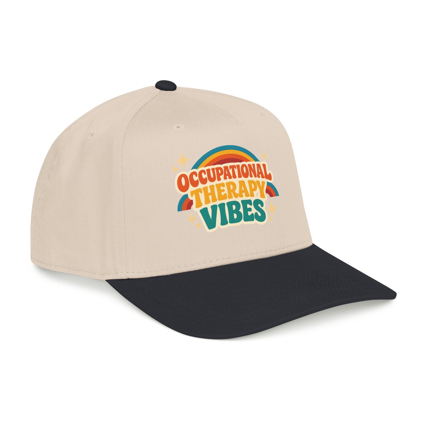 Occupational Therapy Vibes Cap | Retro Rainbow Mid Profile Baseball Cap